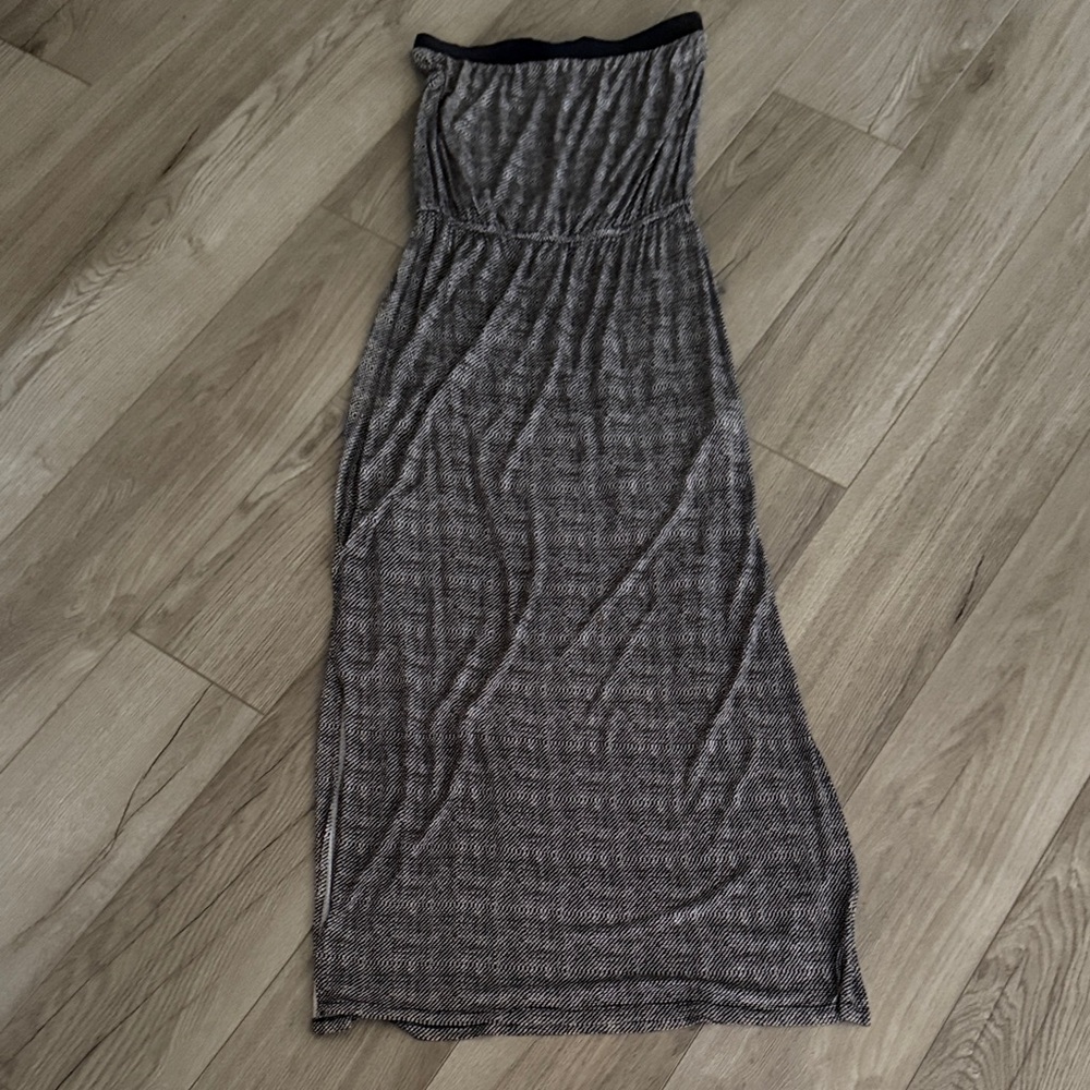 Joie Black and Gray Strapless Dress